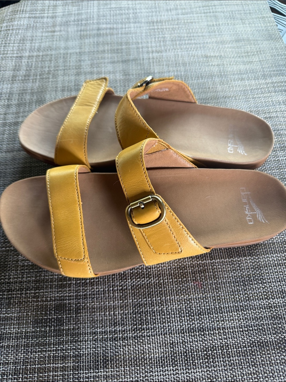 Dansko Justine Women's Two-Strap Leather Slide Sandals with buckle - Picture 3 of 7